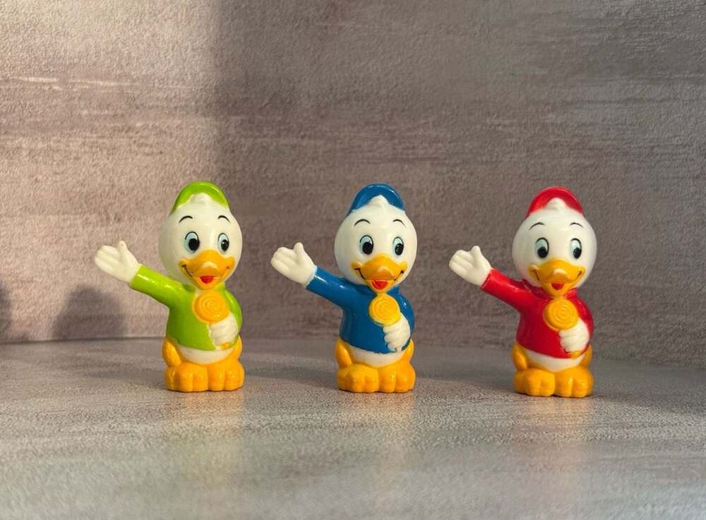 Vintage Disney Huey Dewey Louie Duck Figures Set